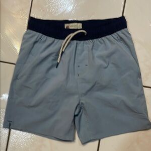 Quick-Dry Blue Swim Trunks with Elastic Waistband